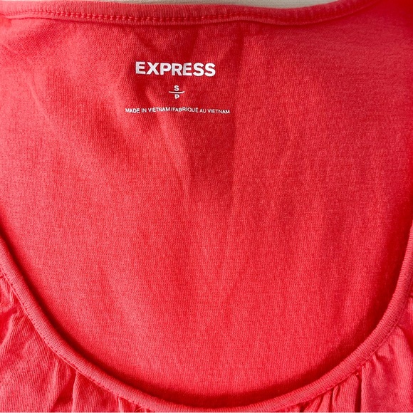 Express Tiered Ruffle Front Sleeveless Cotton Tank Coral Small INV179 - Picture 6 of 6